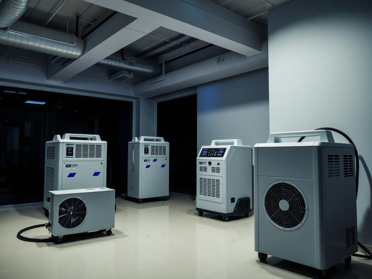 Industrial air movers and dehumidifiers drying a water-damaged Lynnwood WA home